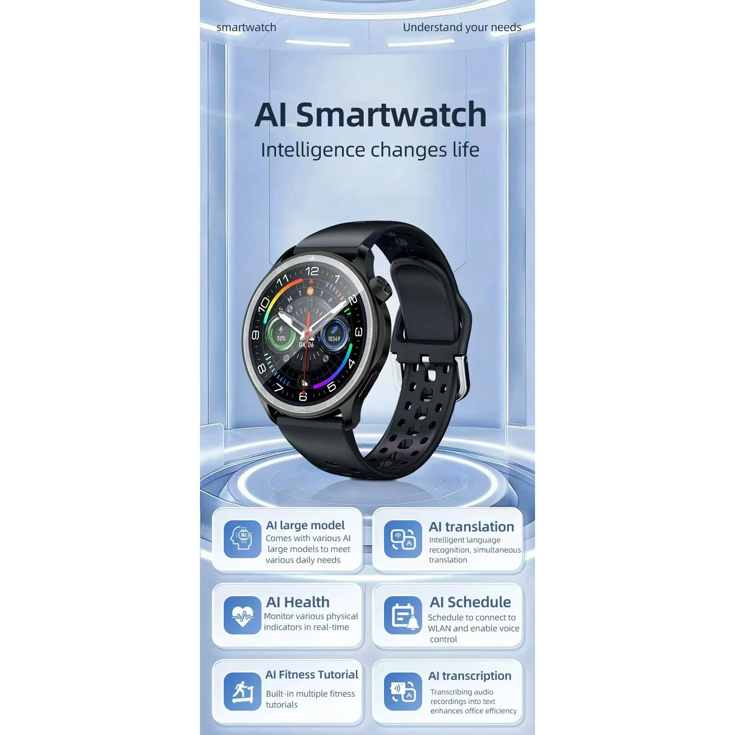 Smartwatch Microwear AW83 - Rose Silicone