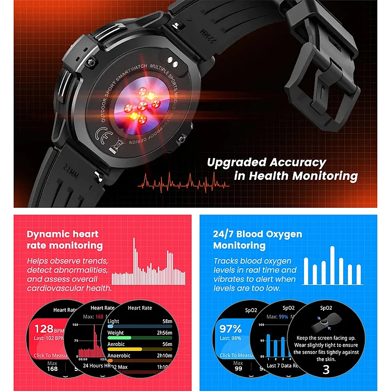 Smartwatch Microwear C31 GPS - Orange Silicone