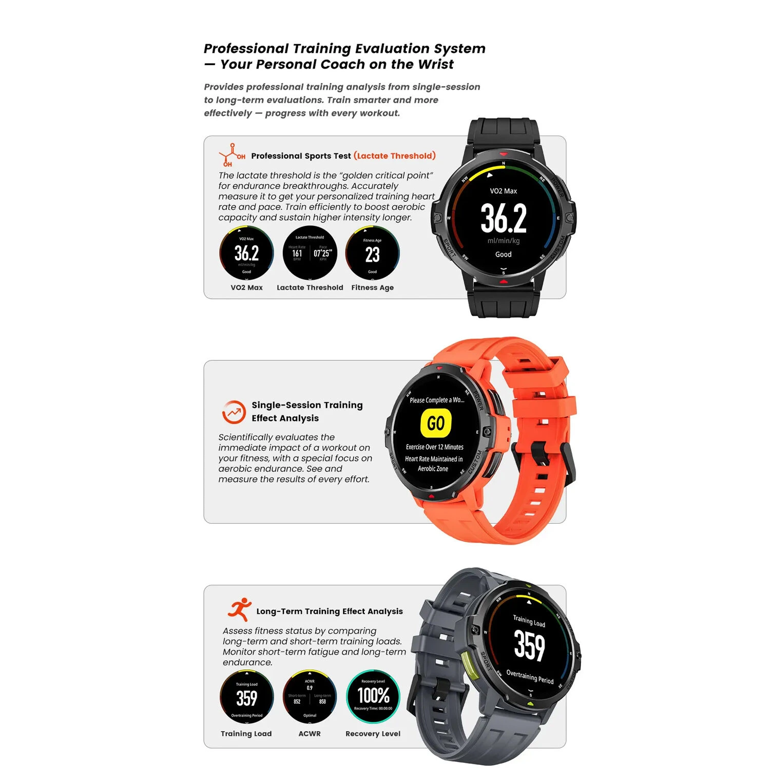 Smartwatch Microwear C31 GPS - Orange Silicone