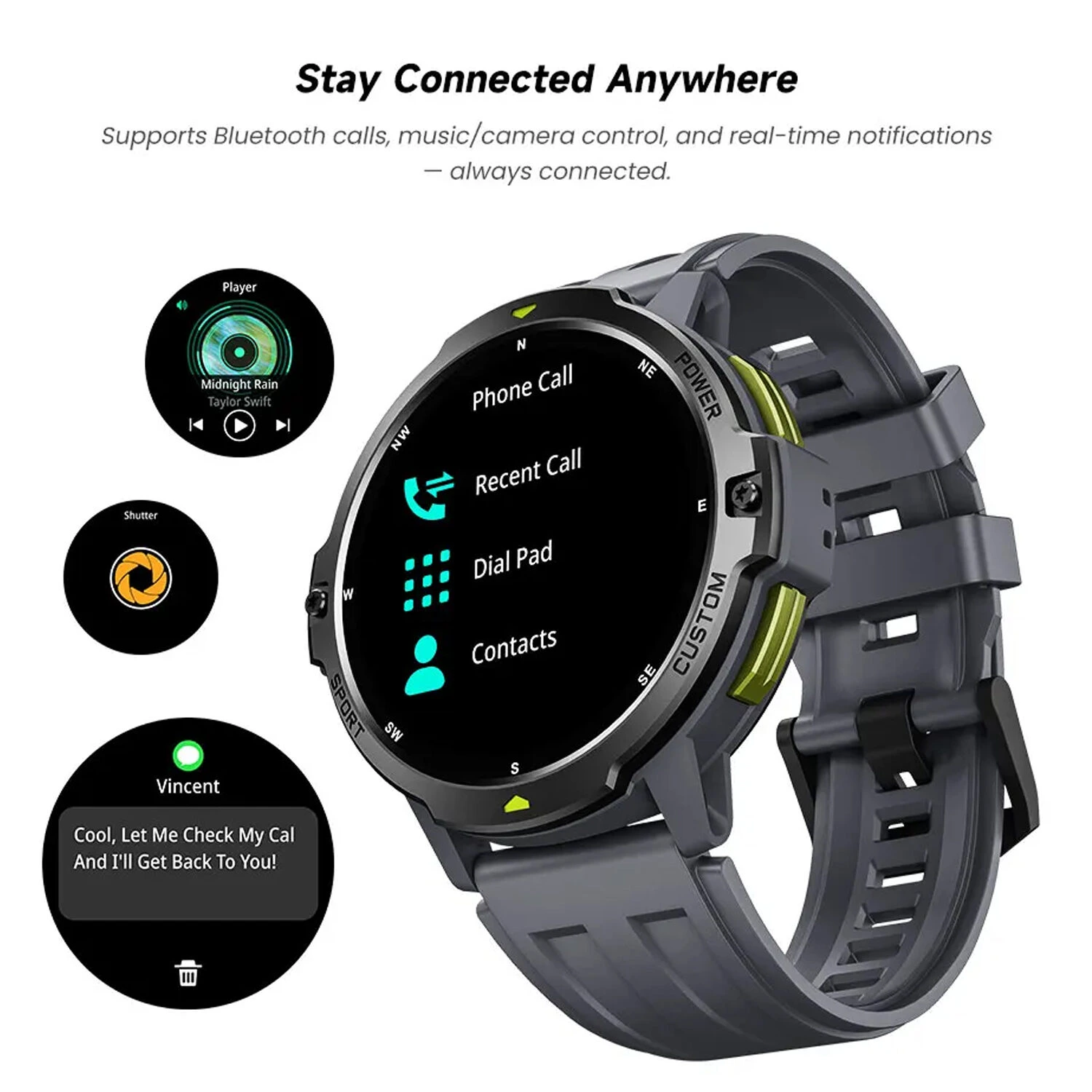 Smartwatch Microwear C31 GPS - Orange Silicone