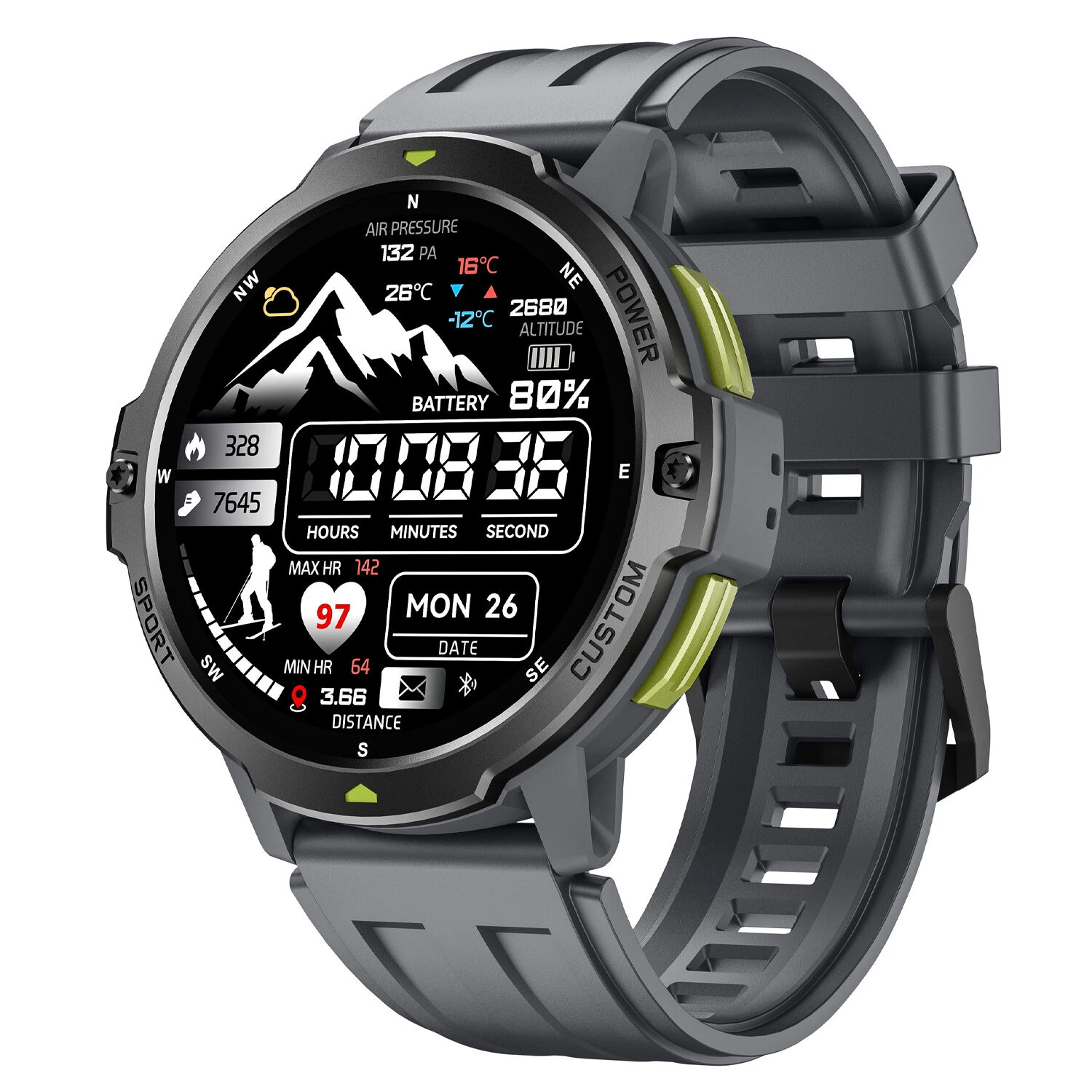 Smartwatch Microwear C31 GPS - Grey Silicone
