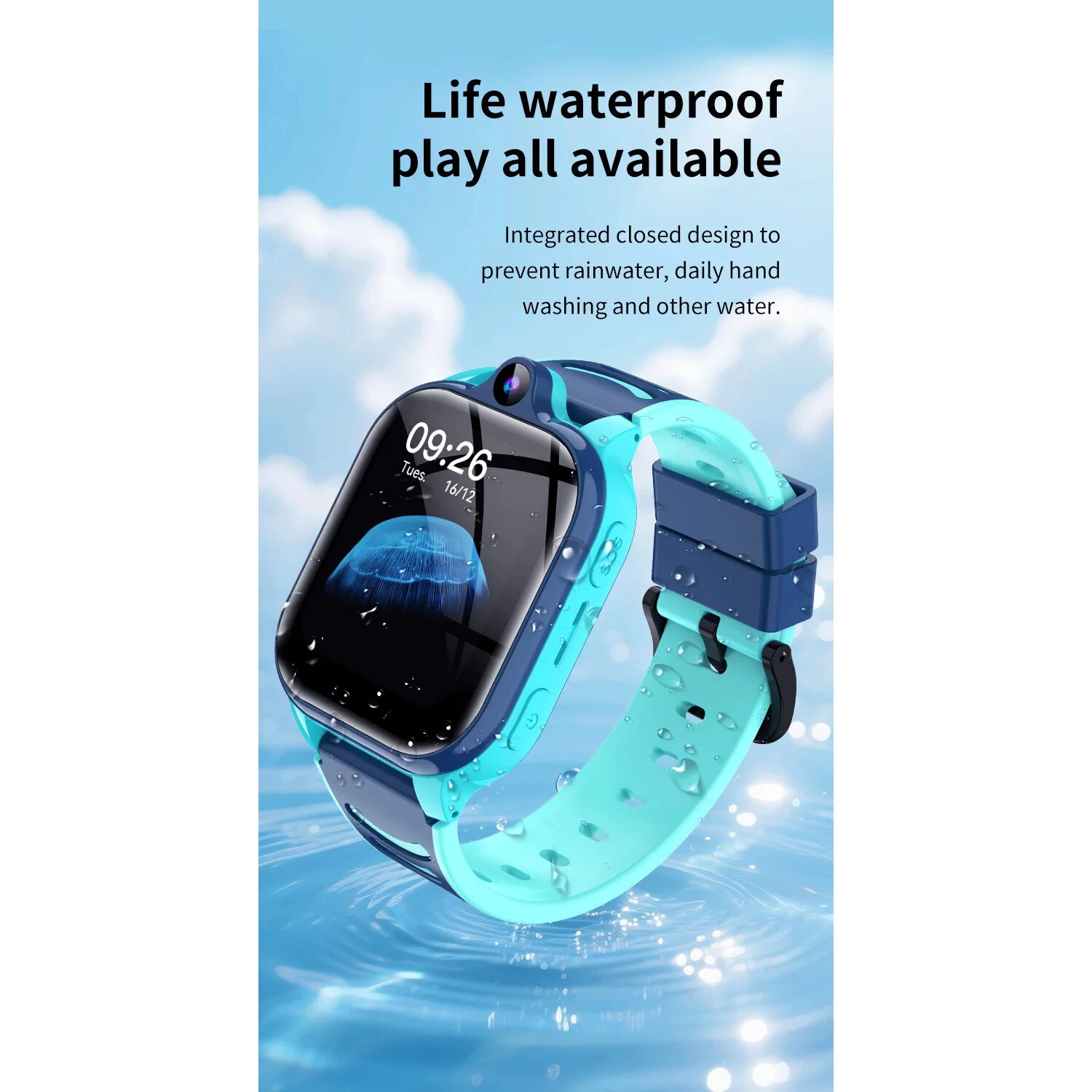 Smartwatch Microwear Y90 4G - Black Silicone