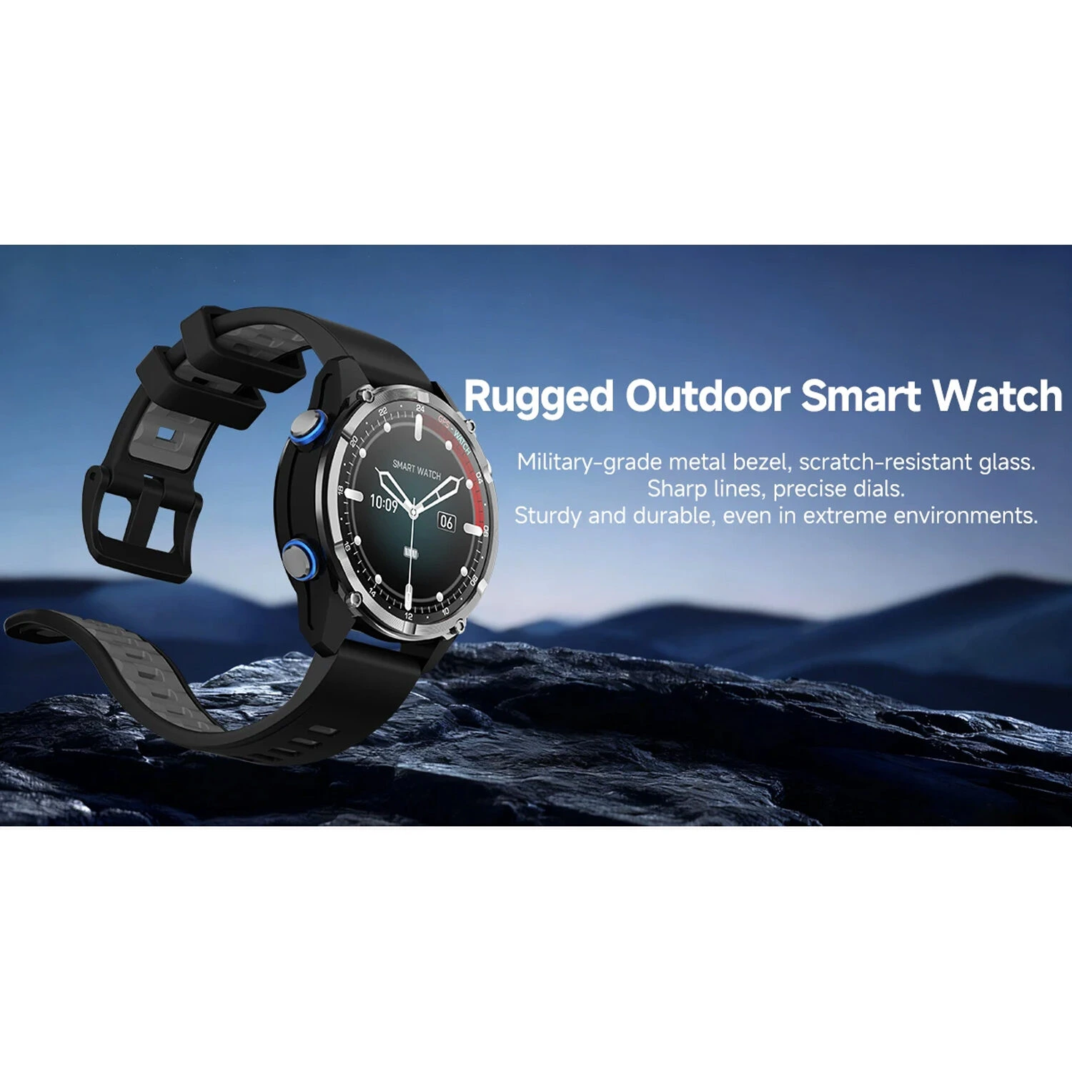 Smartwatch Microwear HD350 PRO GPS - Grey Orange Silicone