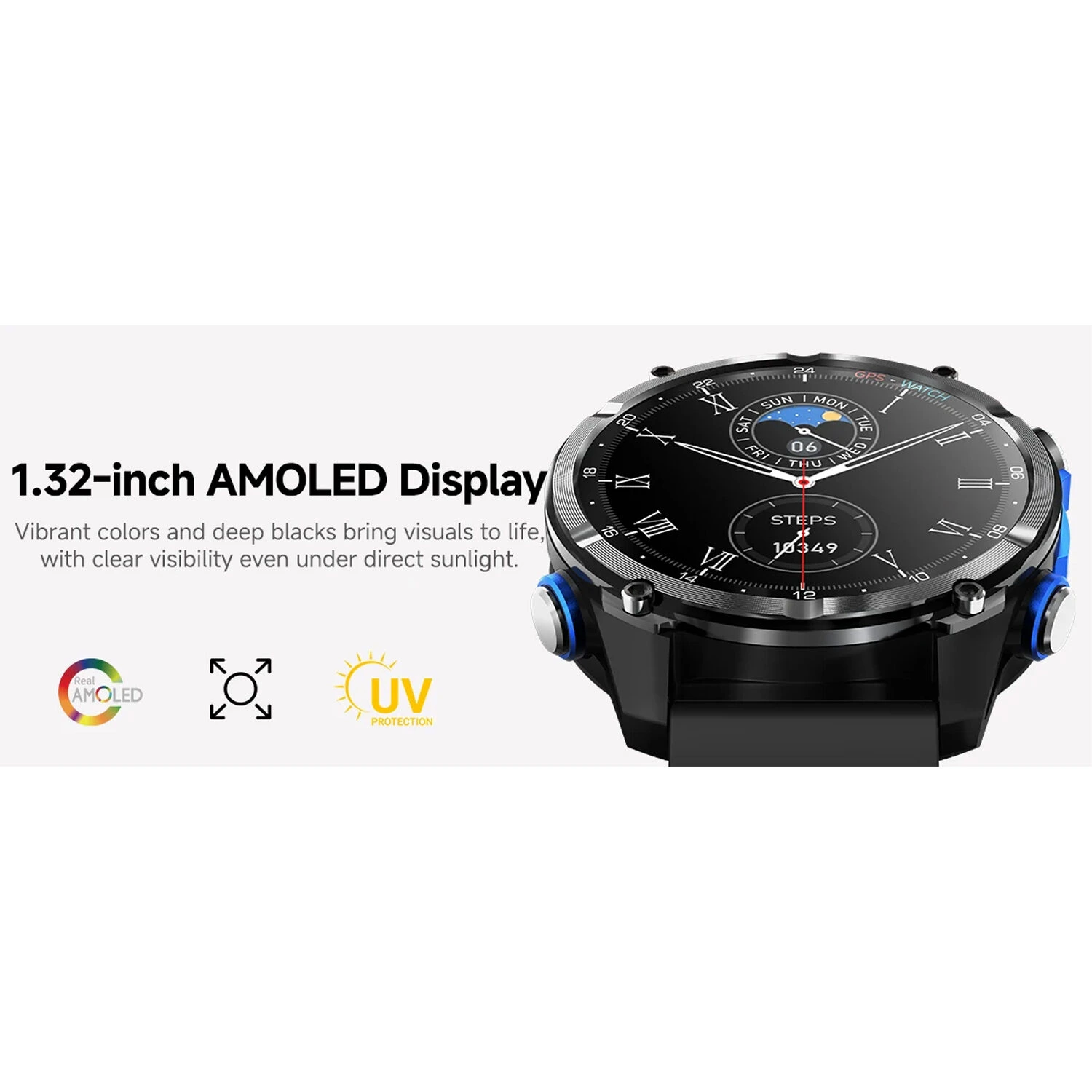 Smartwatch Microwear HD350 PRO GPS - Grey Orange Silicone