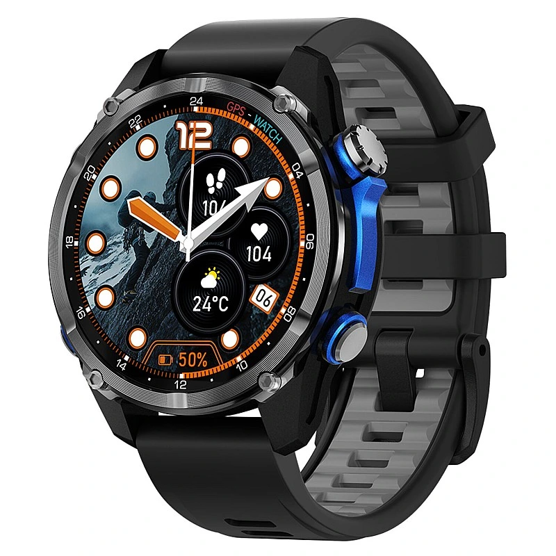 Smartwatch Microwear HD350 PRO GPS - Black Silicone