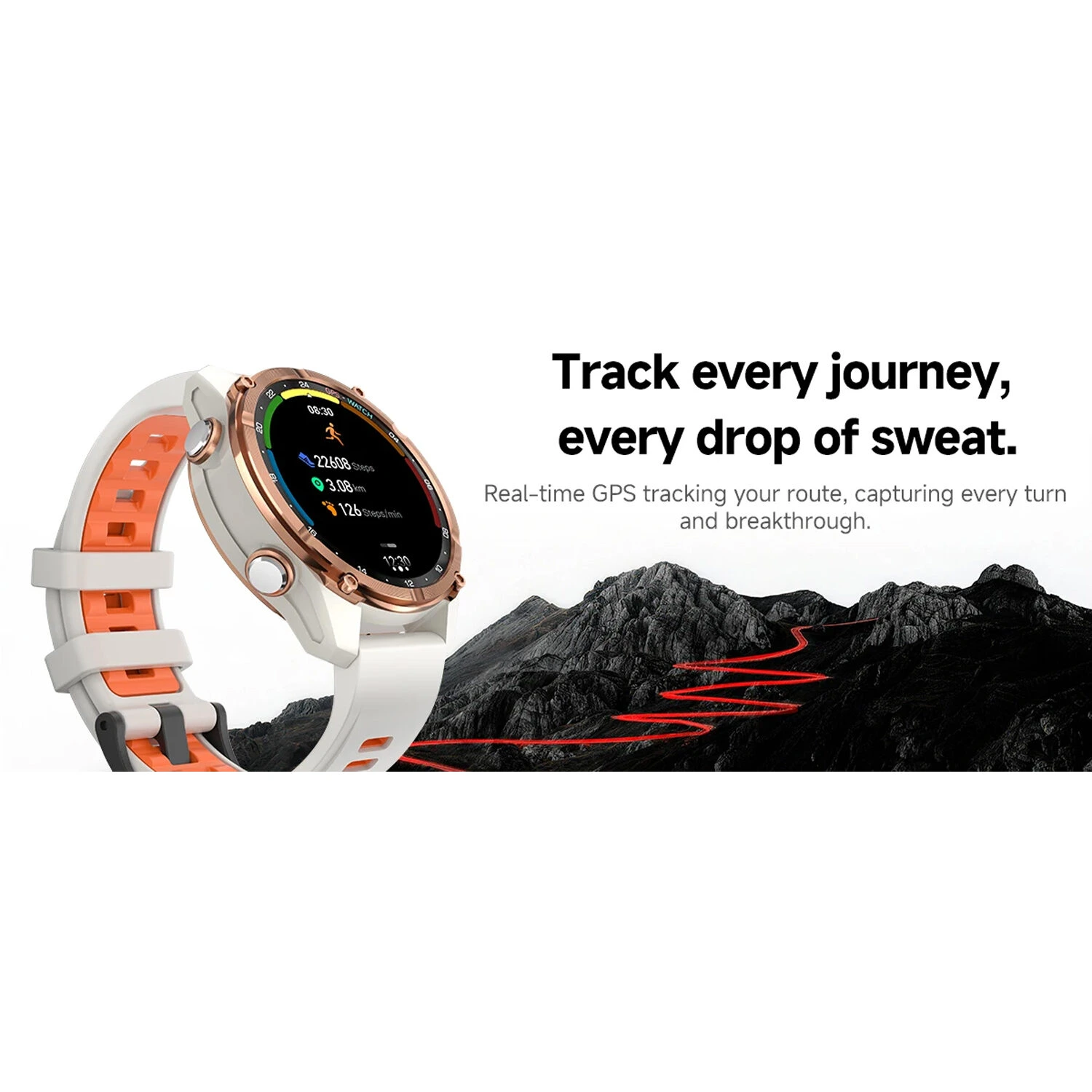 Smartwatch Microwear HD350 PRO GPS - Grey Orange Silicone