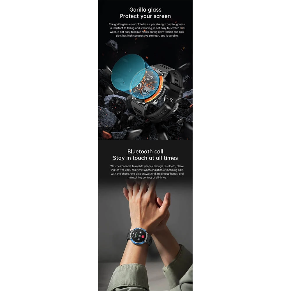 Smartwatch Microwear X11 420mAh - Black Blue