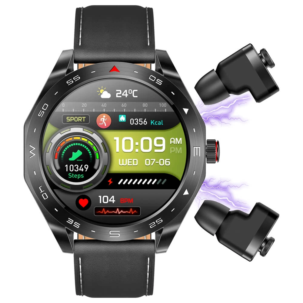 Smartwatch Microwear K95 - Black Leather