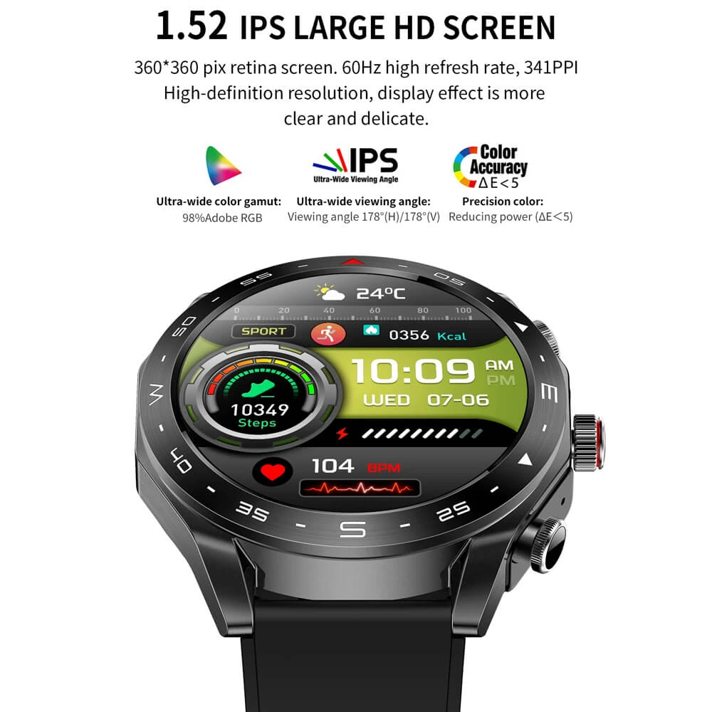 Smartwatch Microwear K95 - Black Steel