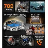 Smartwatch Microwear AK75 700mAh - Black Steel