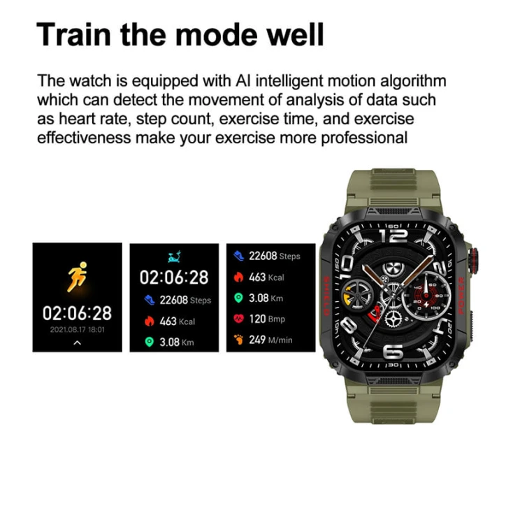 Smartwatch Microwear TK25 - Green Camo