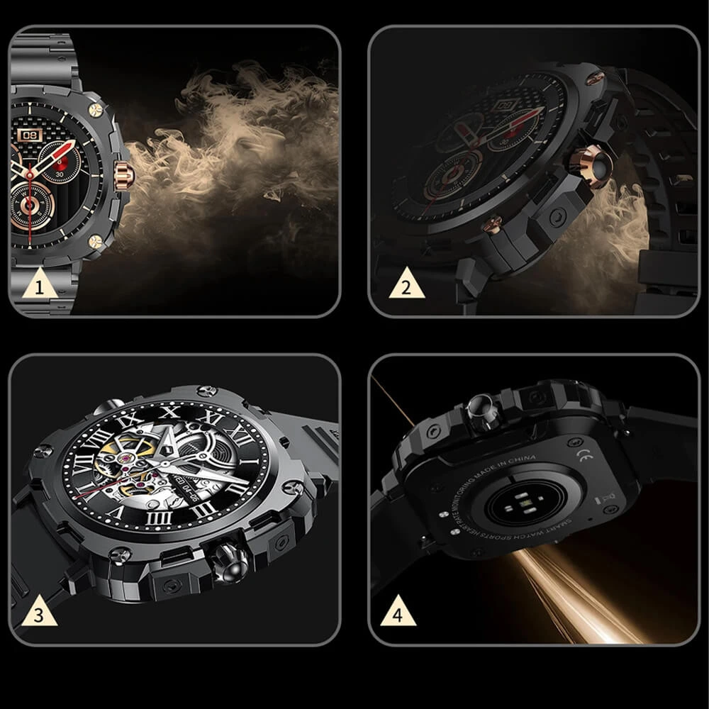 Smartwatch Microwear AK71 - Black  Steel