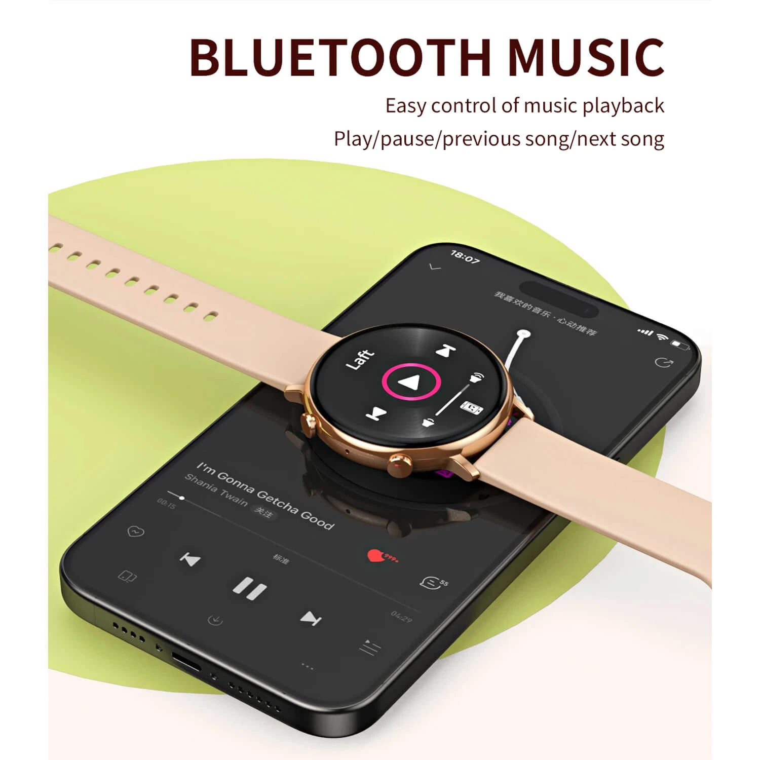 Smartwatch Microwear CY700 - Pink Silicone