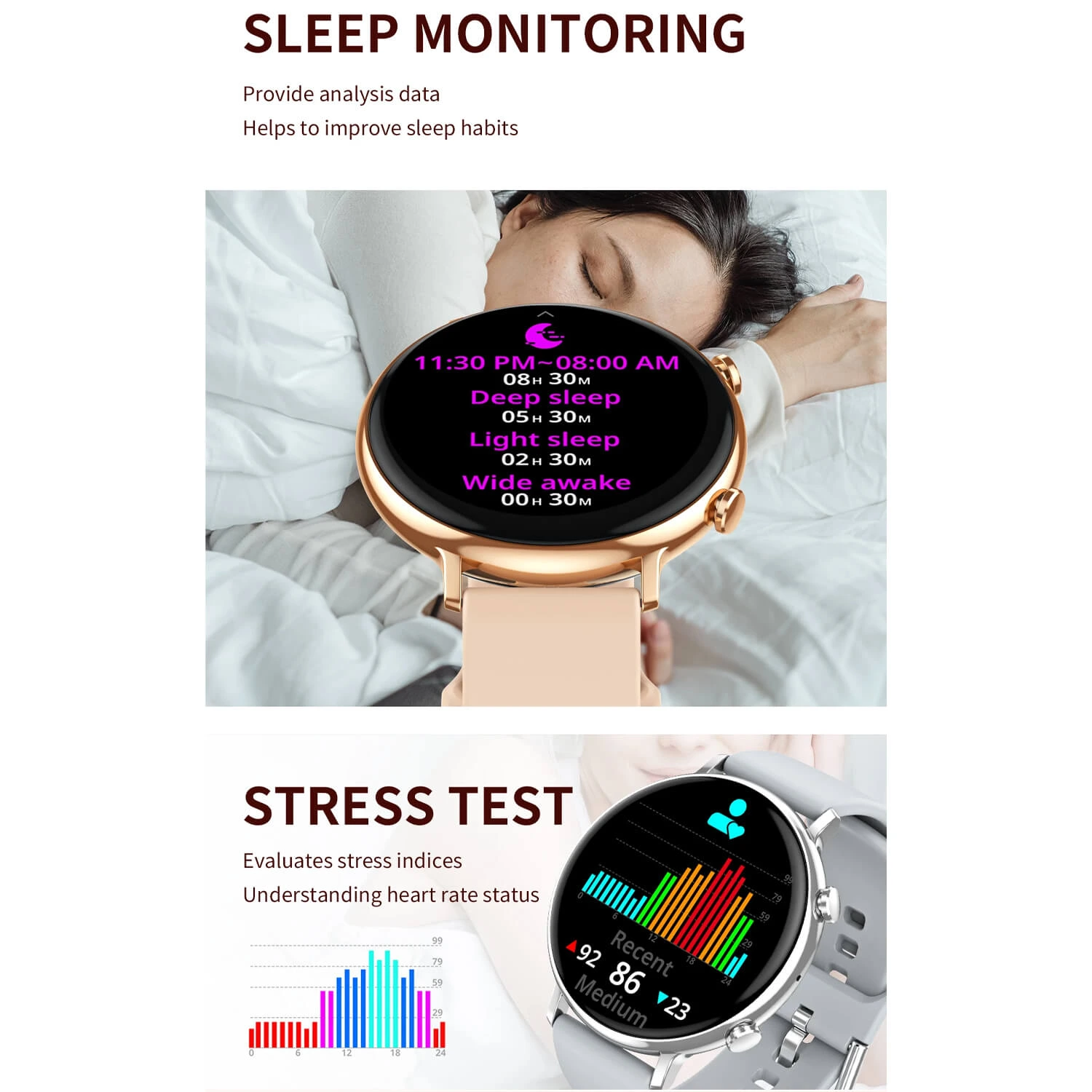 Smartwatch Microwear CY700 - Pink Silicone