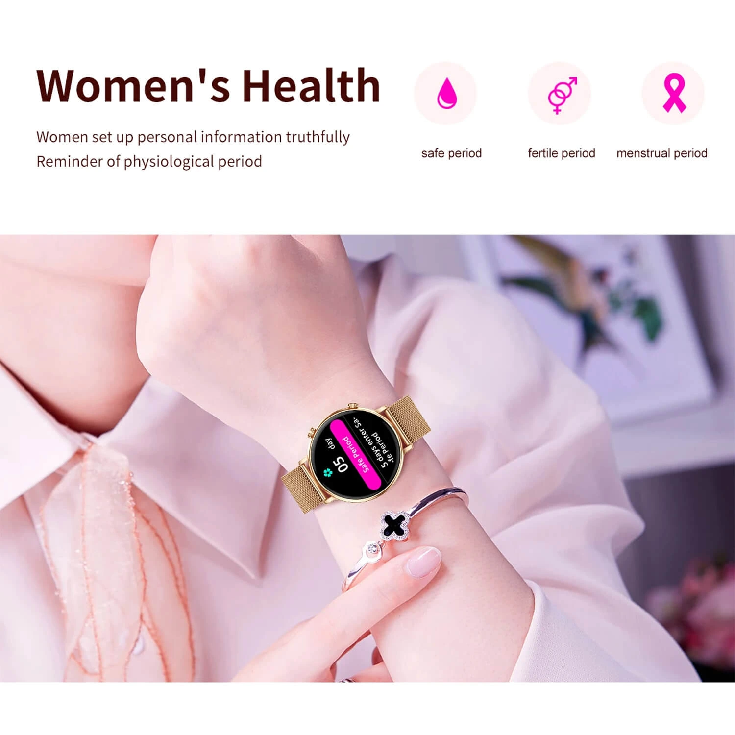 Smartwatch Microwear CY700 - Pink Silicone