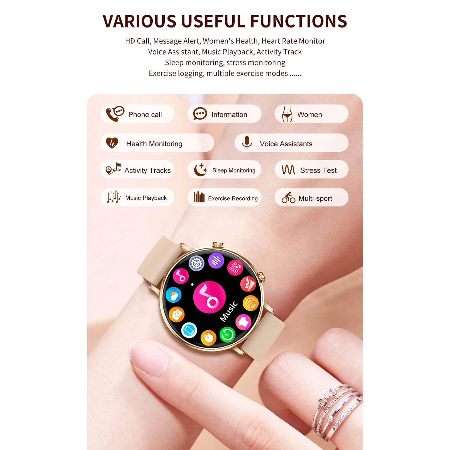 Smartwatch Microwear CY700 - Pink Silicone
