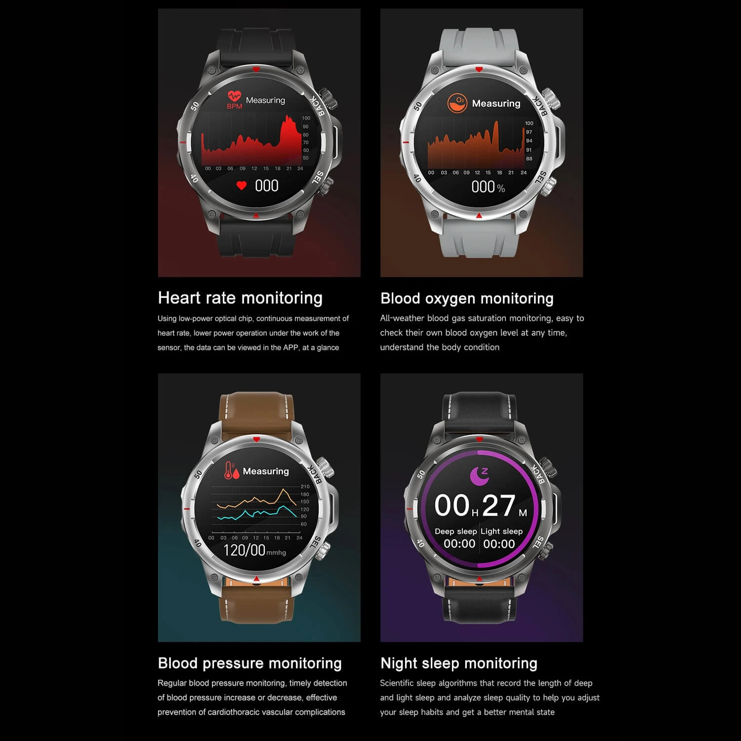 Smartwatch Microwear DK68 - Brown Leather