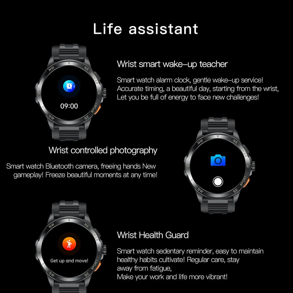 Smartwatch Microwear AK77 - Black Steel
