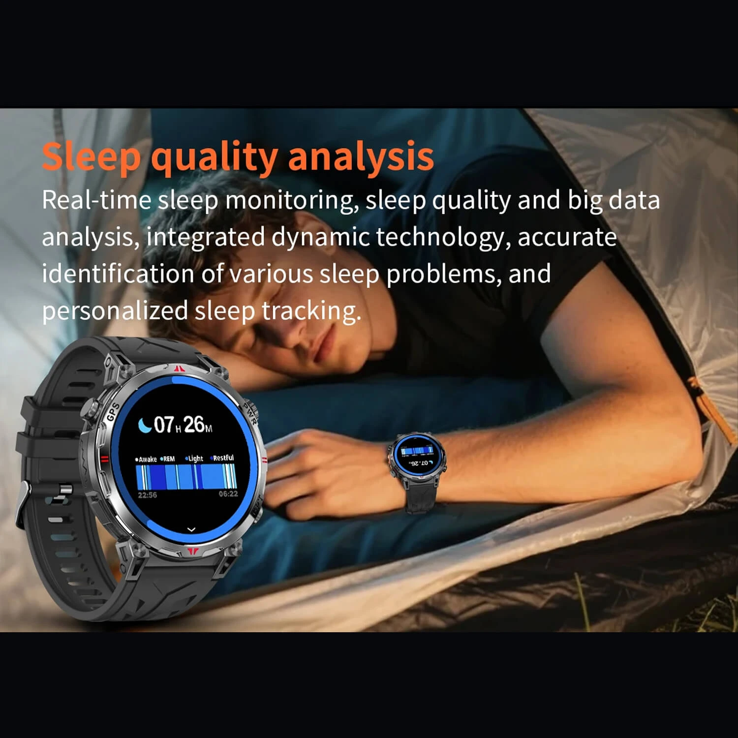 Smartwatch Microwear KC93 - Orange Camo Silicone