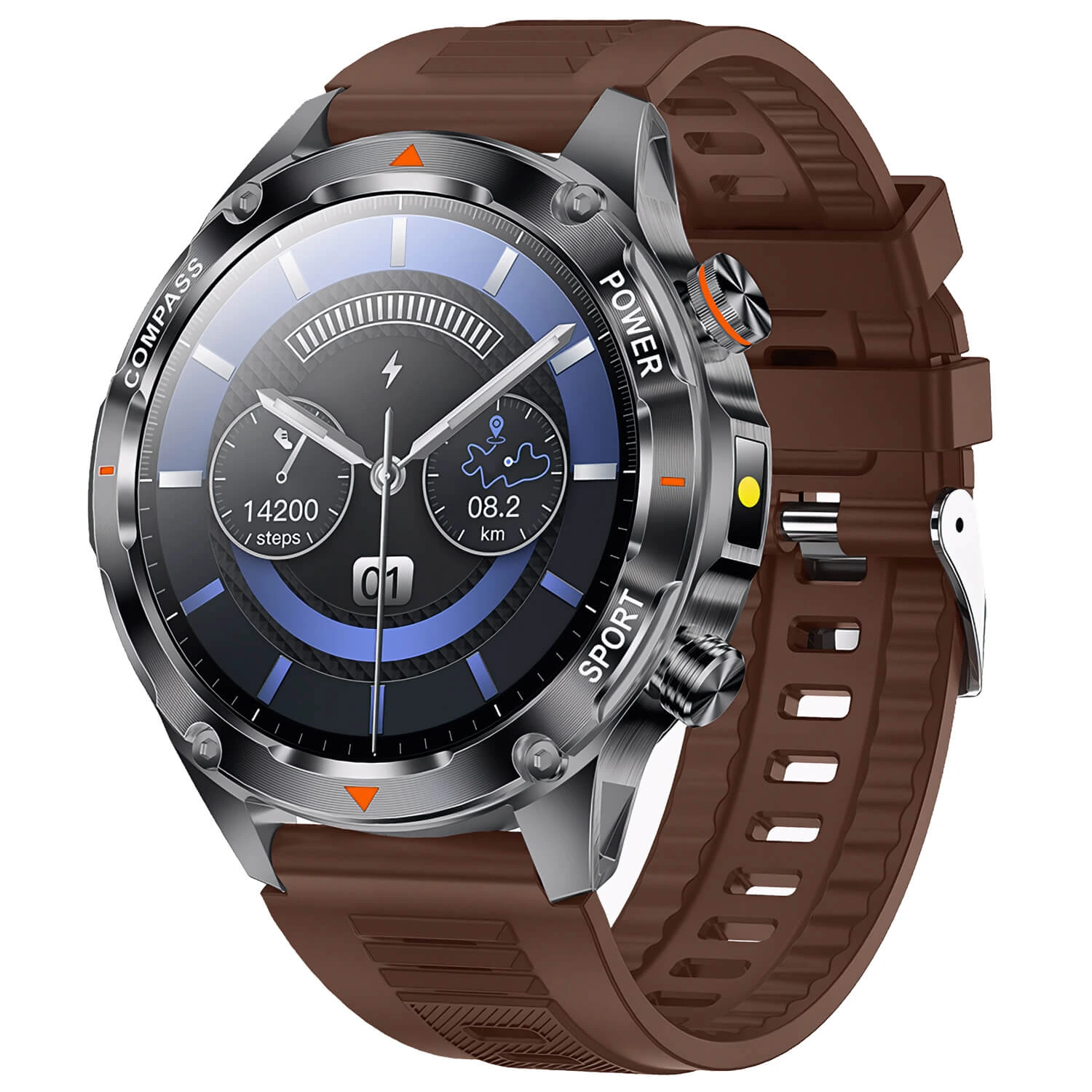 Smartwatch Microwear V65 - Brown Silicone