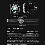Smartwatch Microwear V65 - Black Silicone
