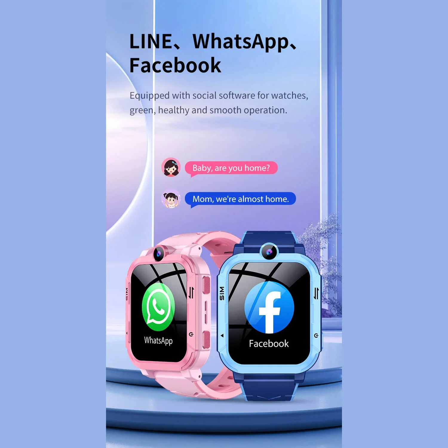 Smartwatch Microwear Y86 4G GPS WIFI - Pink Silicone