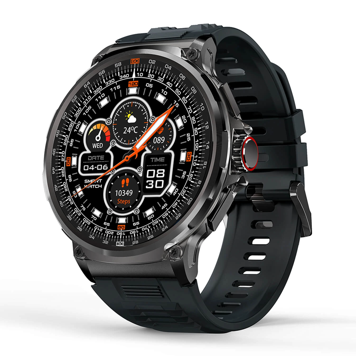 Smartwatch Microwear V69 - Black Silicone