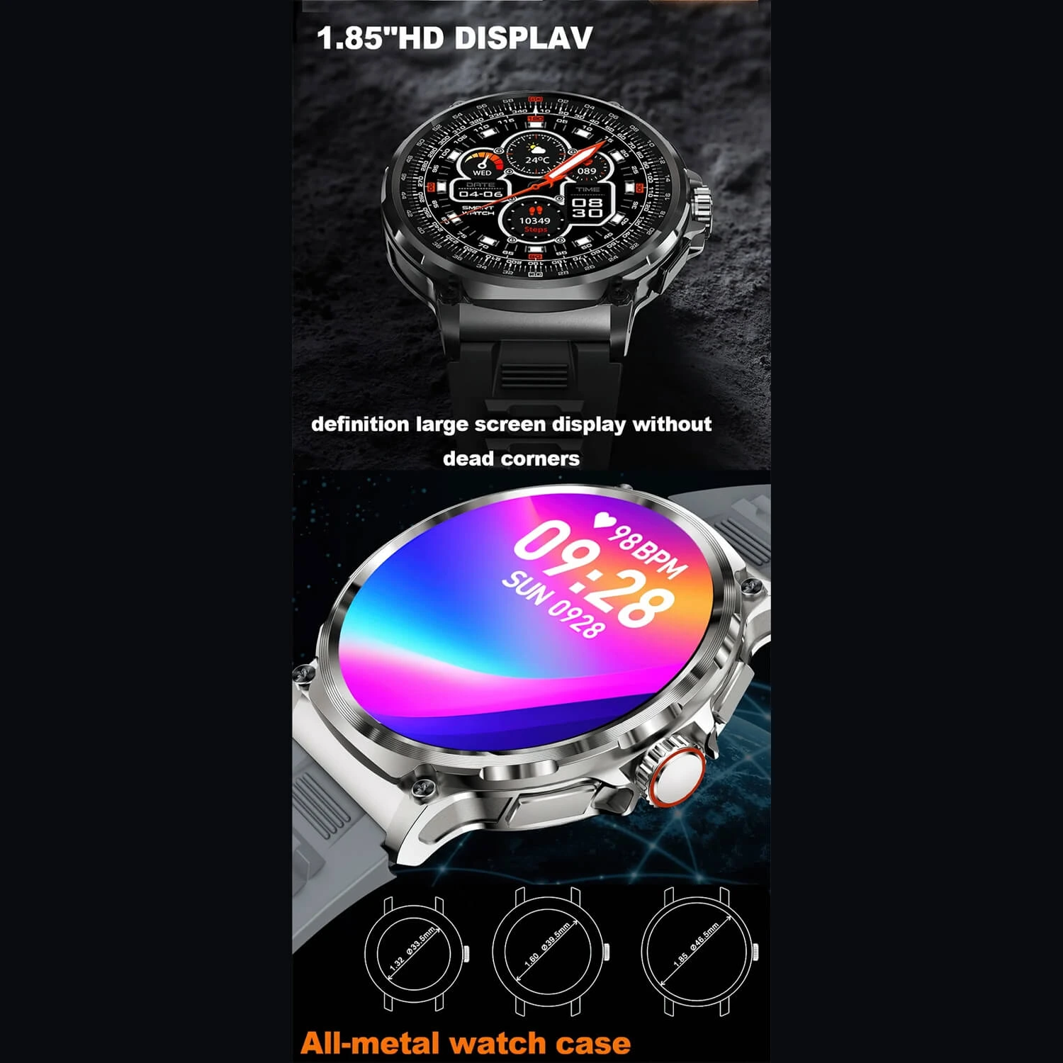 Smartwatch Microwear V69 - Black Silicone