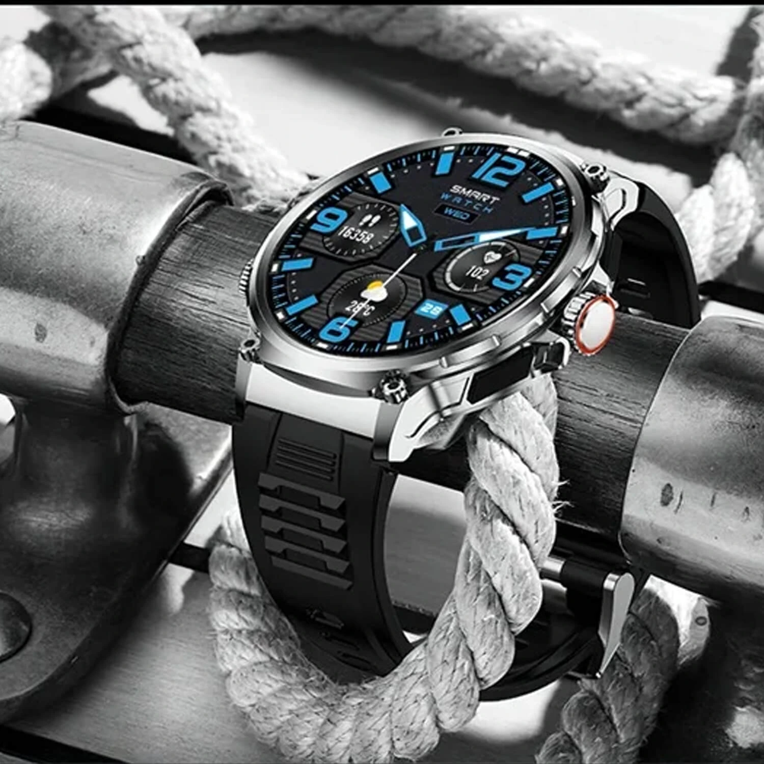 Smartwatch Microwear V69 - Black Silicone