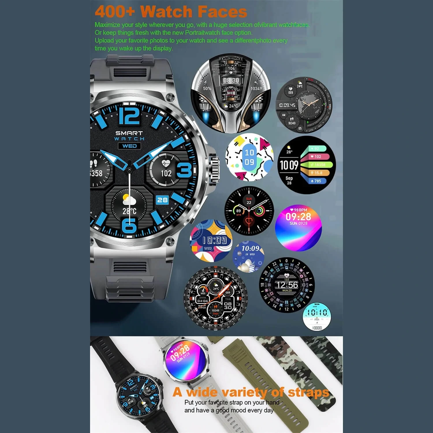 Smartwatch Microwear V69 - Black Silicone