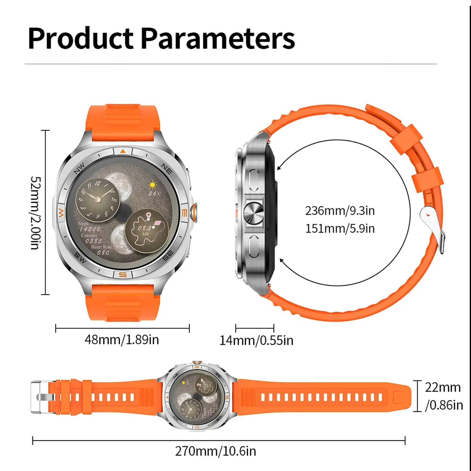 Smartwatch Microwear G400 - Black Silicone