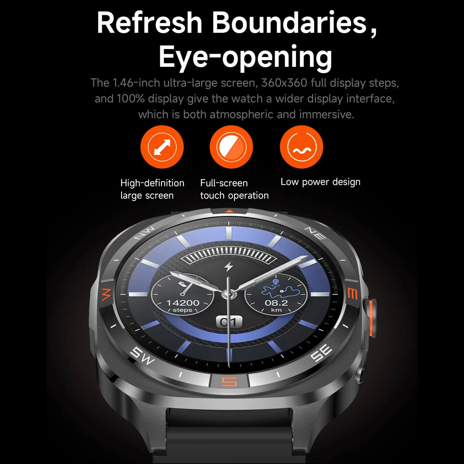 Smartwatch Microwear G400 - Black Silicone