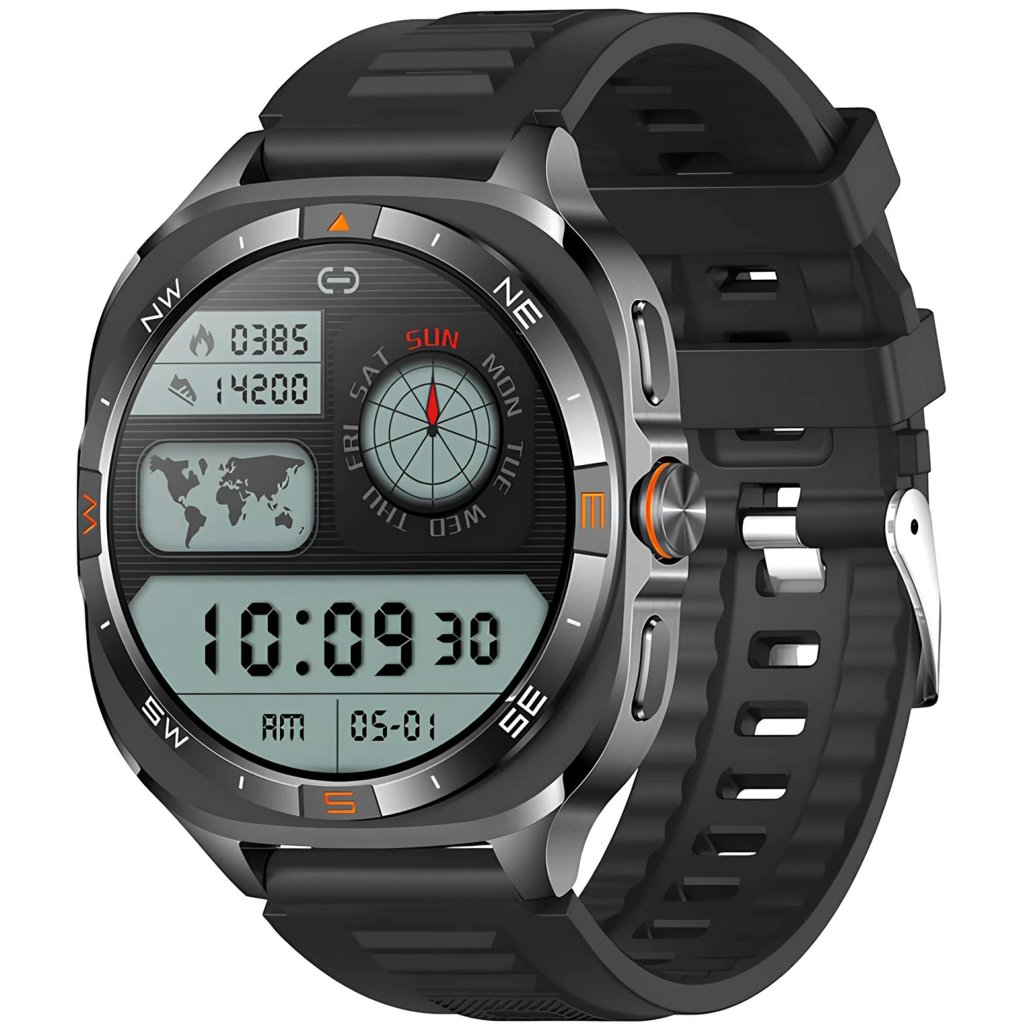 Smartwatch Microwear G400 - Black Silicone