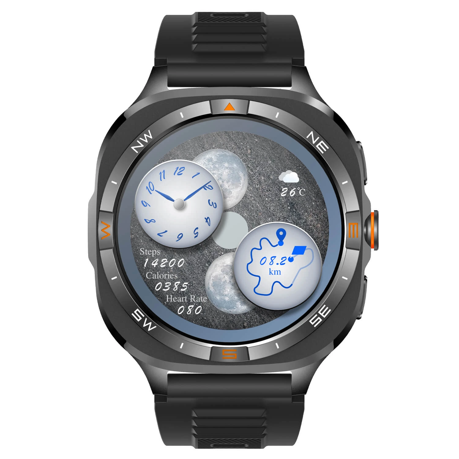 Smartwatch Microwear G400 - Black Silicone