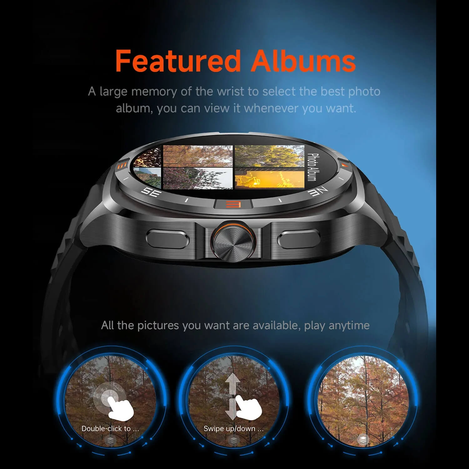 Smartwatch Microwear G400 - Black Silicone