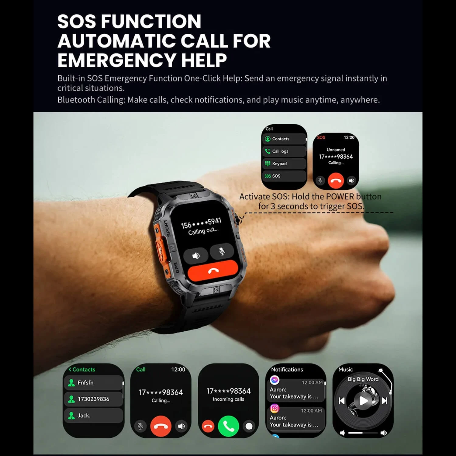 Smartwatch Microwear GTH3 - Blue
