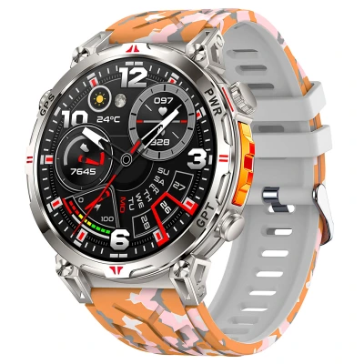 Smartwatch Microwear KC93 - Orange Camo Silicone