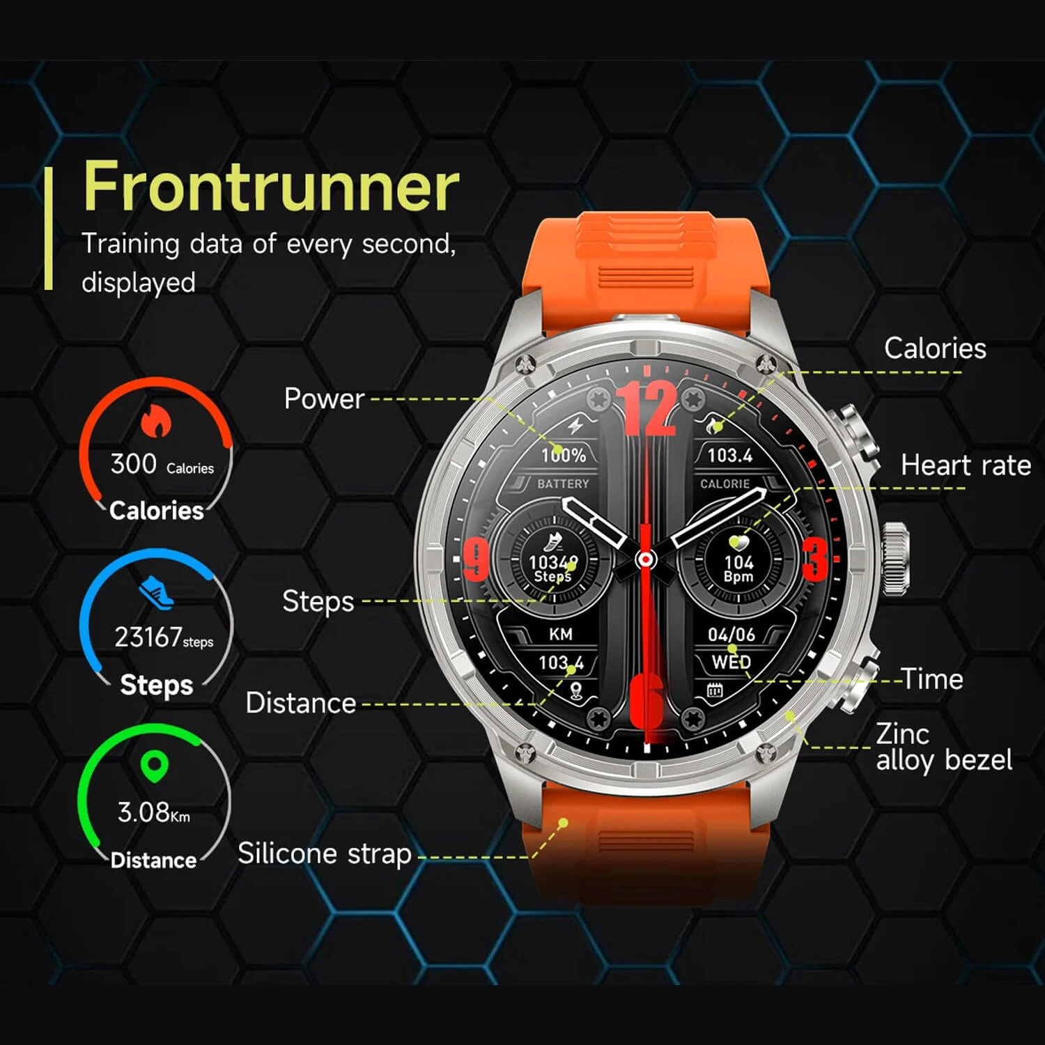 Smartwatch Microwear V99 - Silver Steel