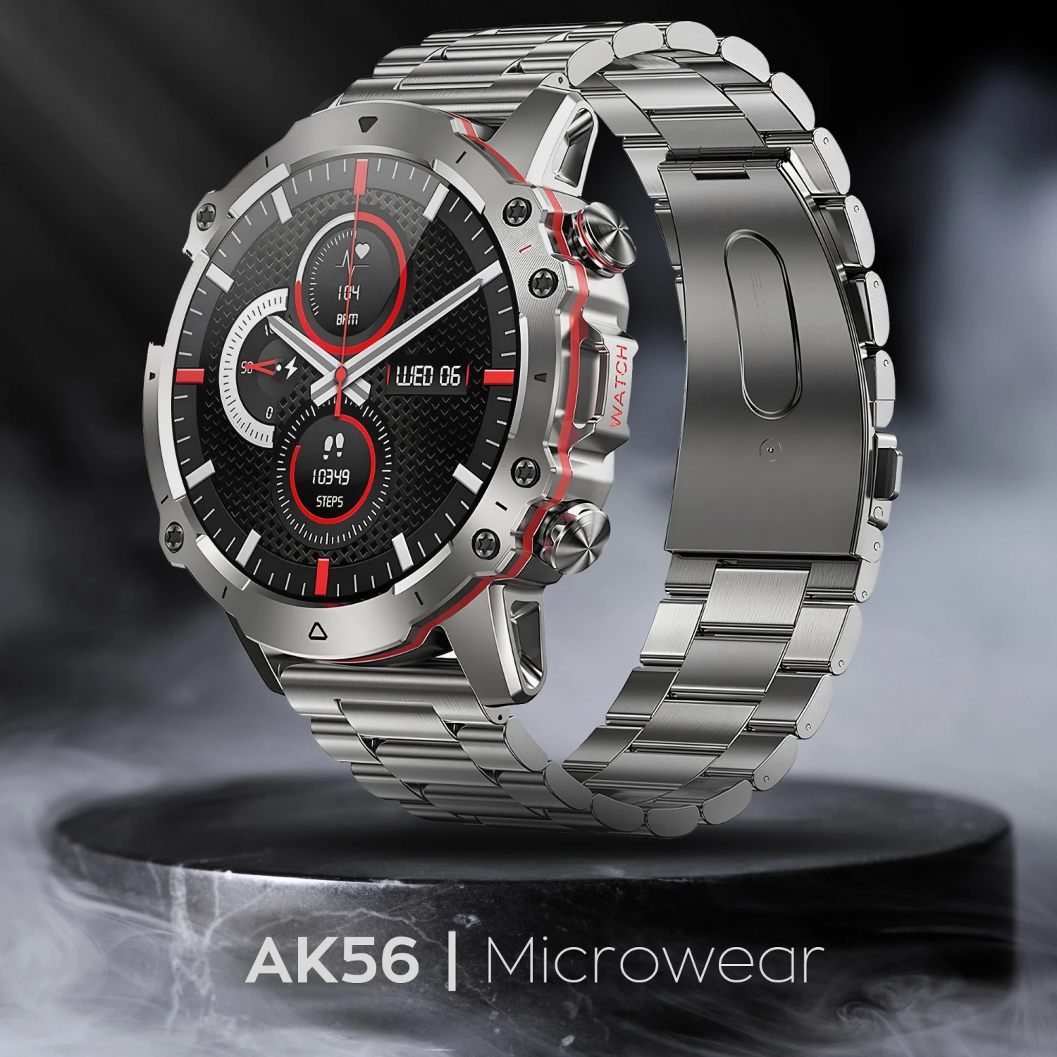 Smartwatch Microwear AK56 400mAh - Silver  Steel 
