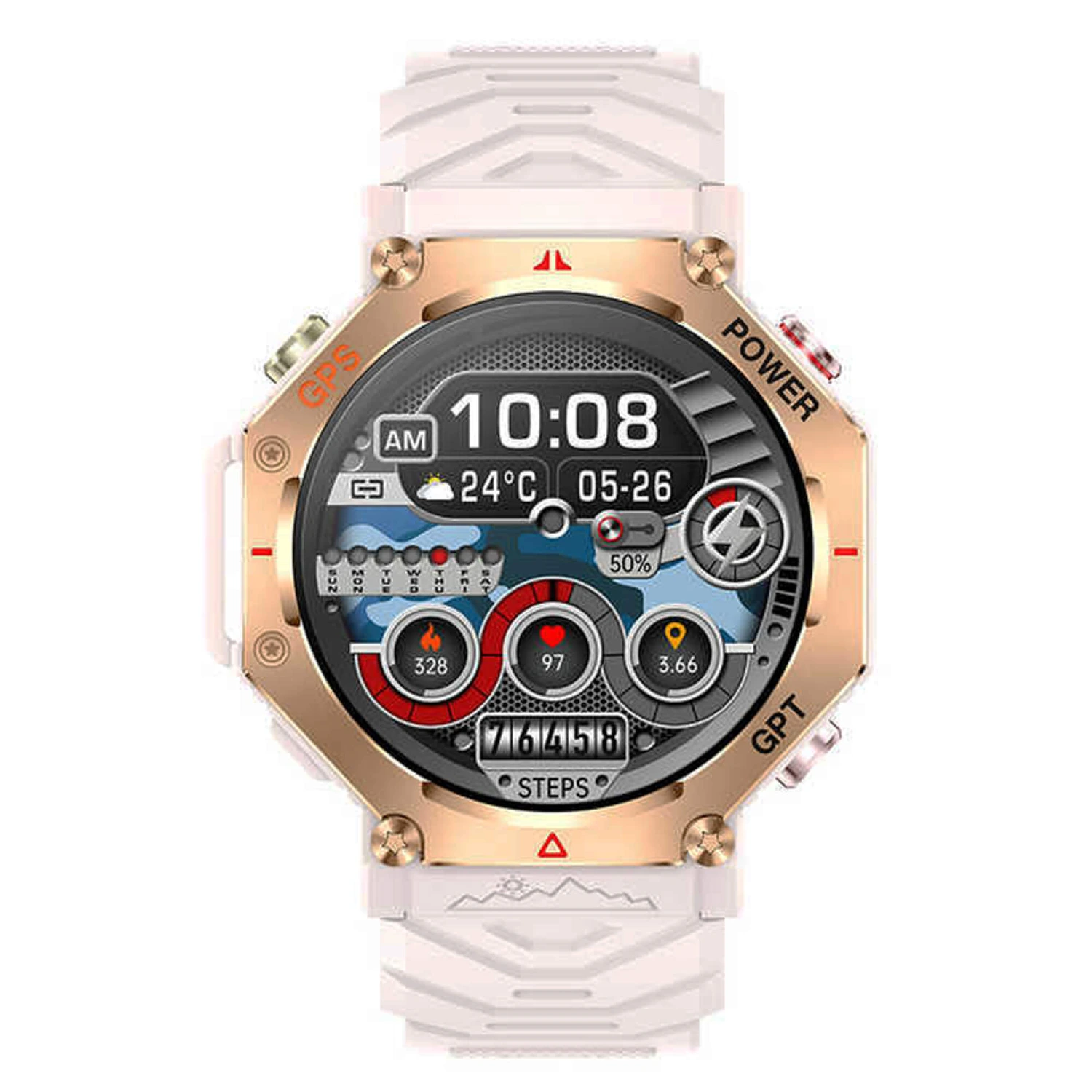 Smartwatch Microwear KC91 - Pink Silicone