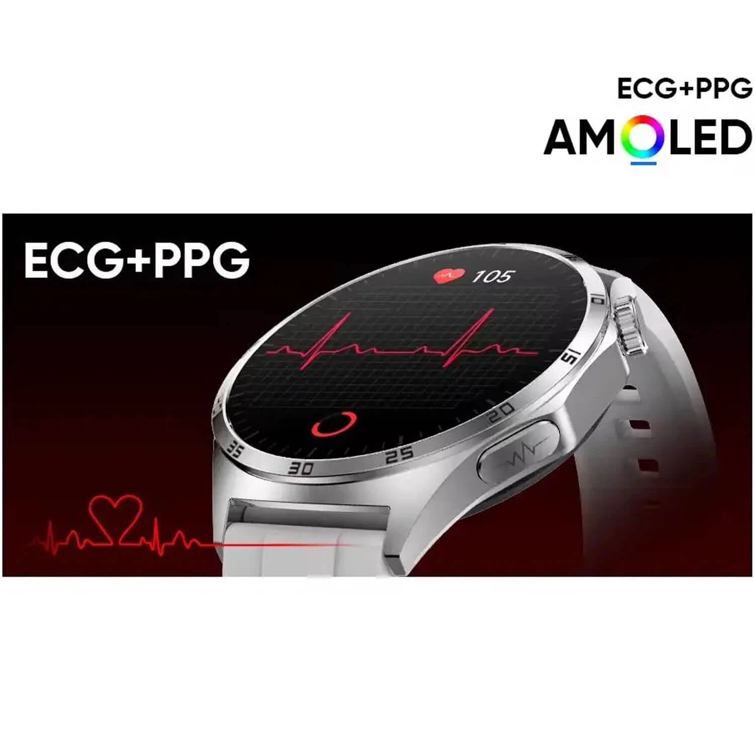 Smartwatch Microwear MT300 - Black Silicone