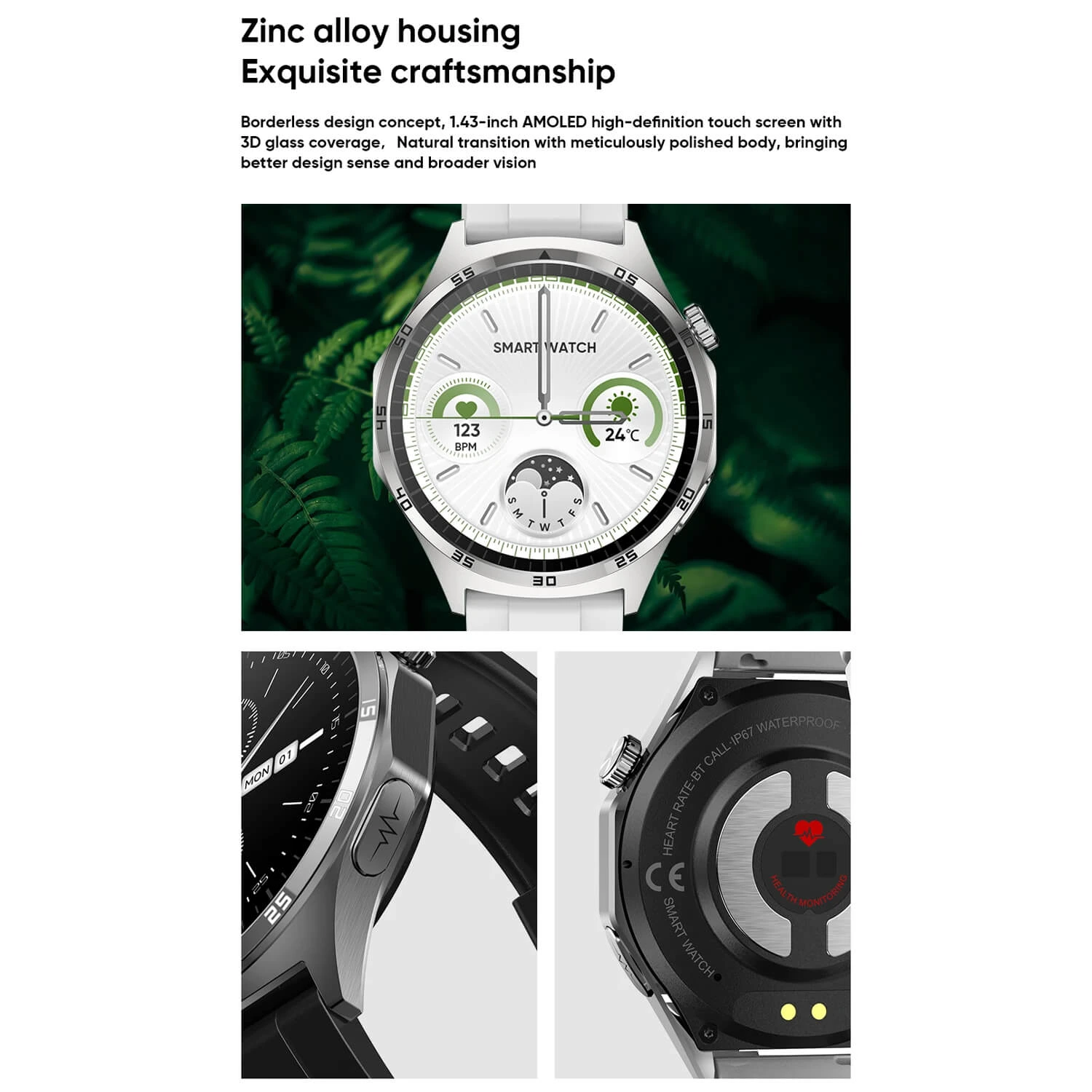 Smartwatch Microwear MT300 - Black Silicone