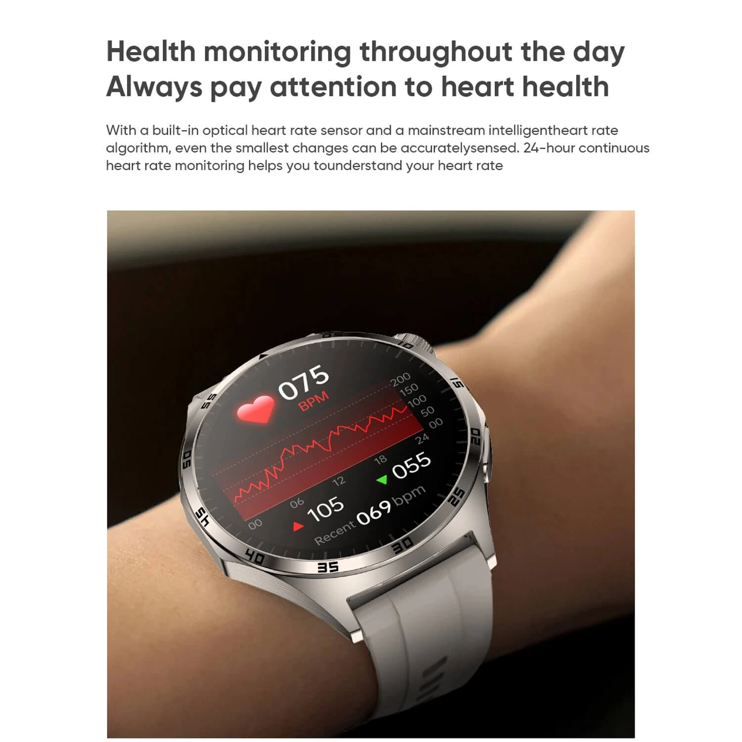 Smartwatch Microwear MT300 - Black Silicone