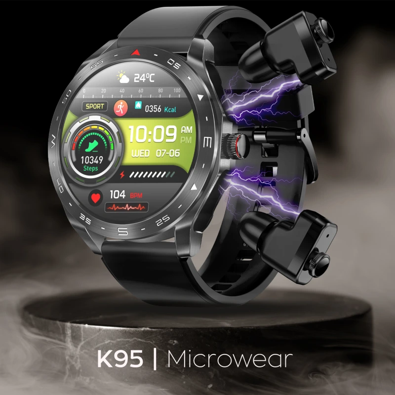 Smartwatch Microwear K95 - Black Leather
