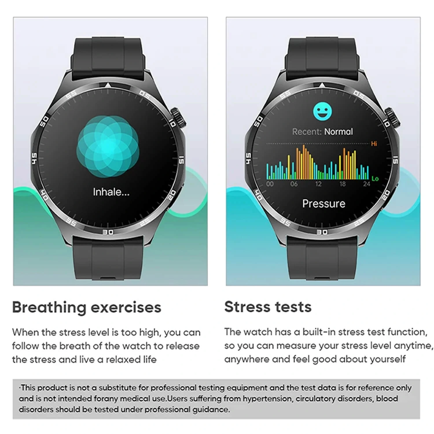 Smartwatch Microwear MT300 - Black Silicone