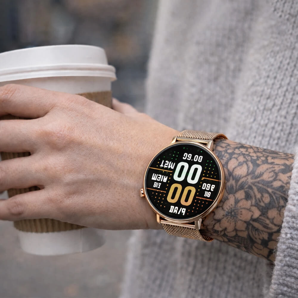 Smartwatch Microwear CY700 - Gold Steel