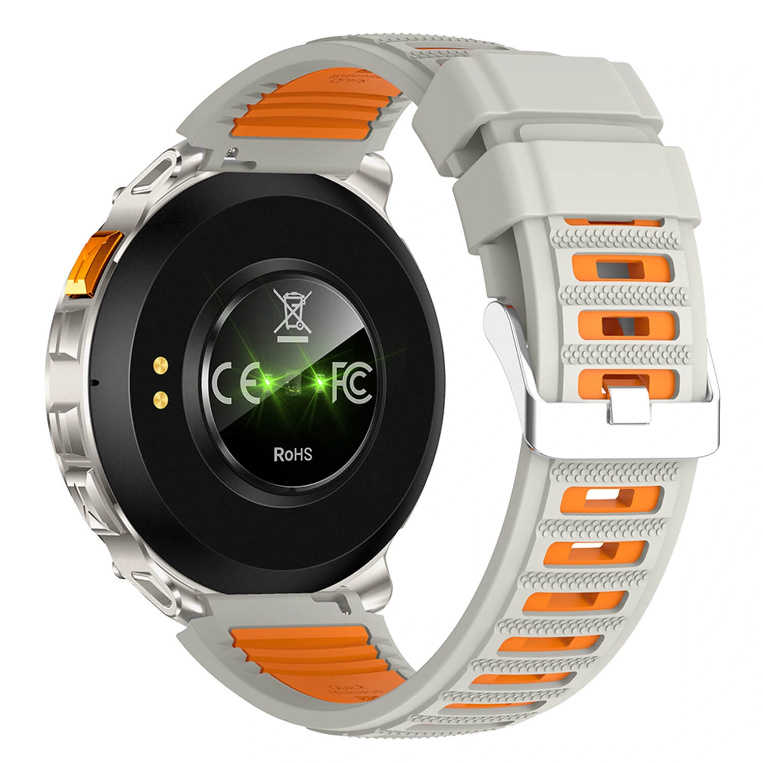 Smartwatch Microwear HT33- Grey & Orange Silicone