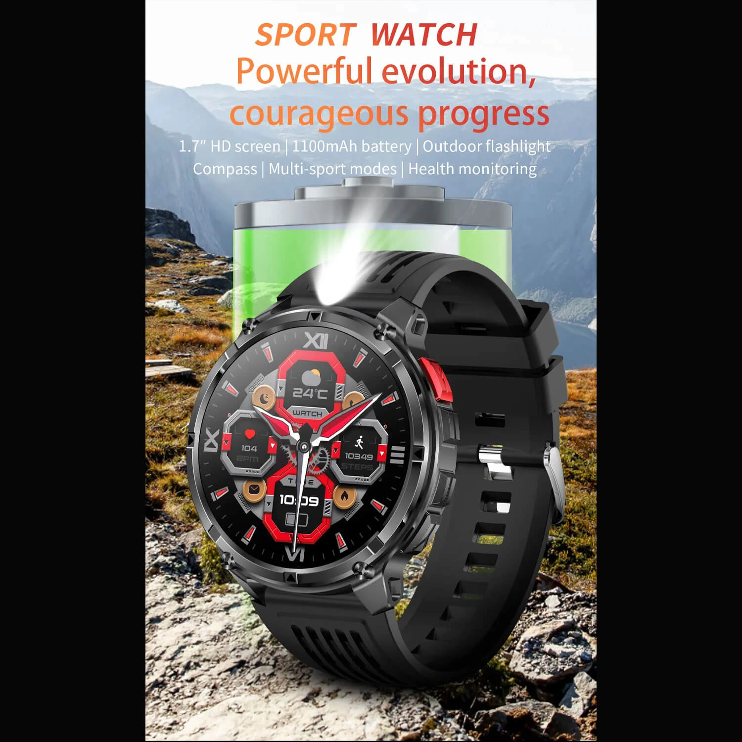 Smartwatch Microwear HT33- Blue Camo Silicone