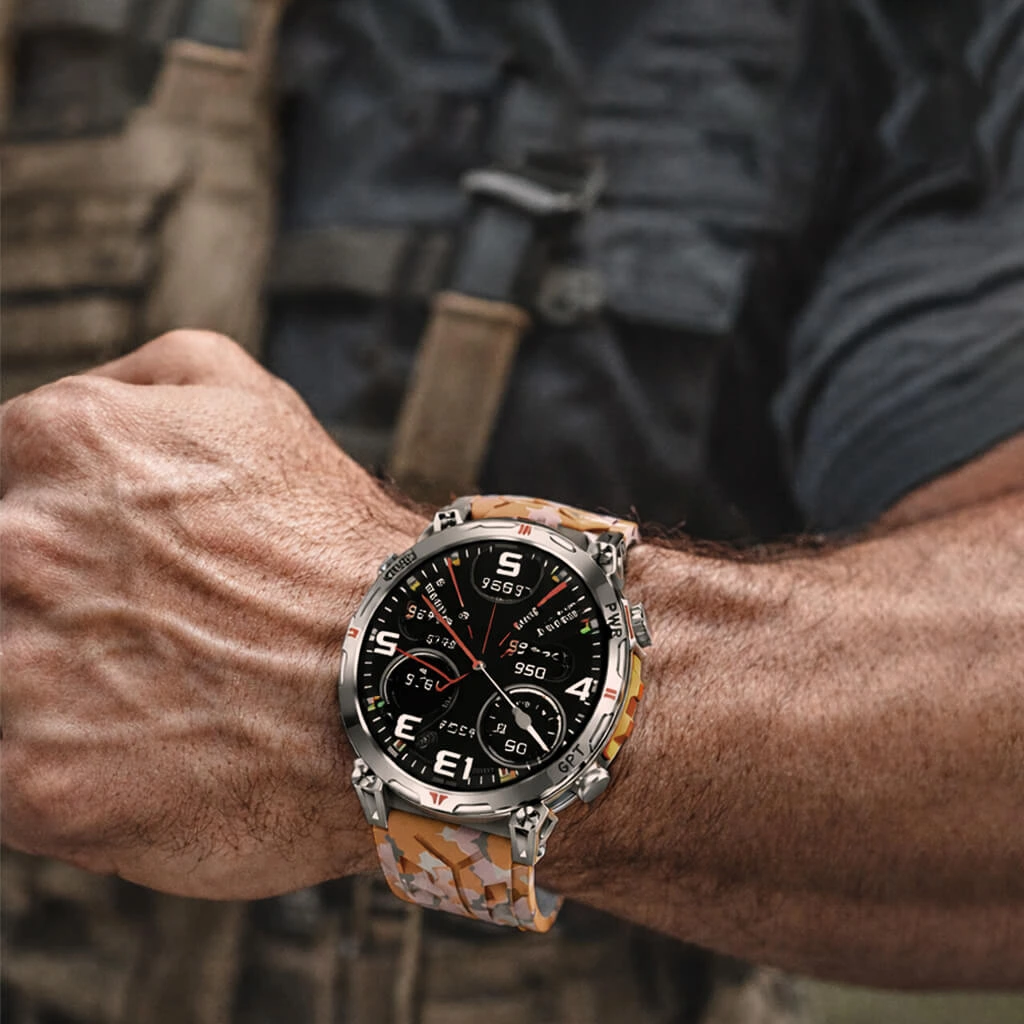 Smartwatch Microwear KC93 - Orange Camo Silicone