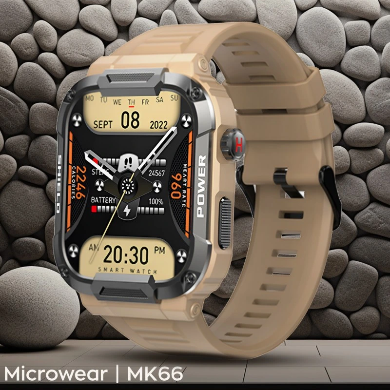 Smartwatch Microwear MK66- Khaki Silicone